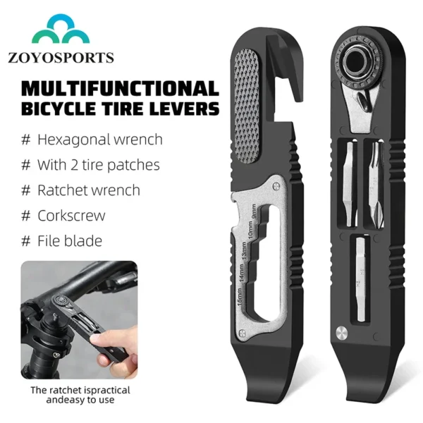 High-strength nylon multi-purpose bicycle tire lever