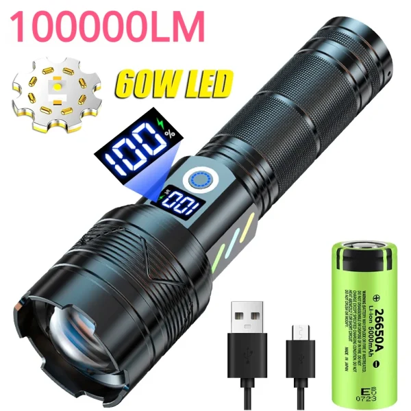 Strong light flashlight super long range LEP flashlight